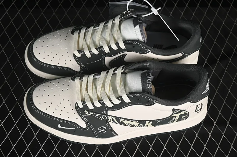 All categories Air Jordan Jordan series basketball shoes Air Jordan 1 Low high-end customized low-top sneakers Travis Scott x Fragment Design x Air Jordan 1 Low OG SP AJ1 Joe 1 Dior joint dark gray pattern low-top cultural casual sneakers LD2025-032